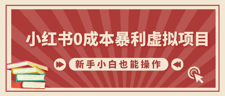 小红书0成本暴利虚拟项目，新手小白也能操作，轻松实现月入过万-资源V站