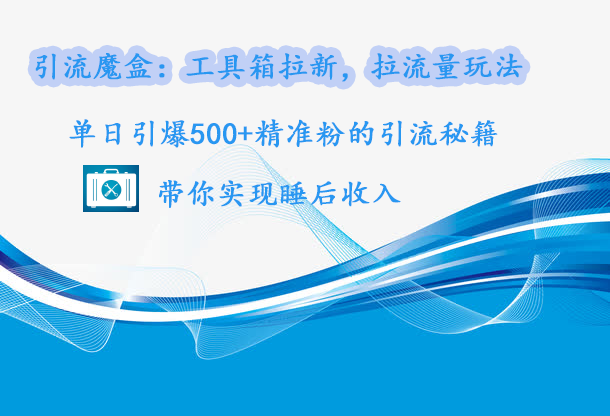 引流魔盒：工具箱拉新，拉流量玩法，单日引爆500+精准粉的引流秘籍，带你实现睡后收入-资源V站