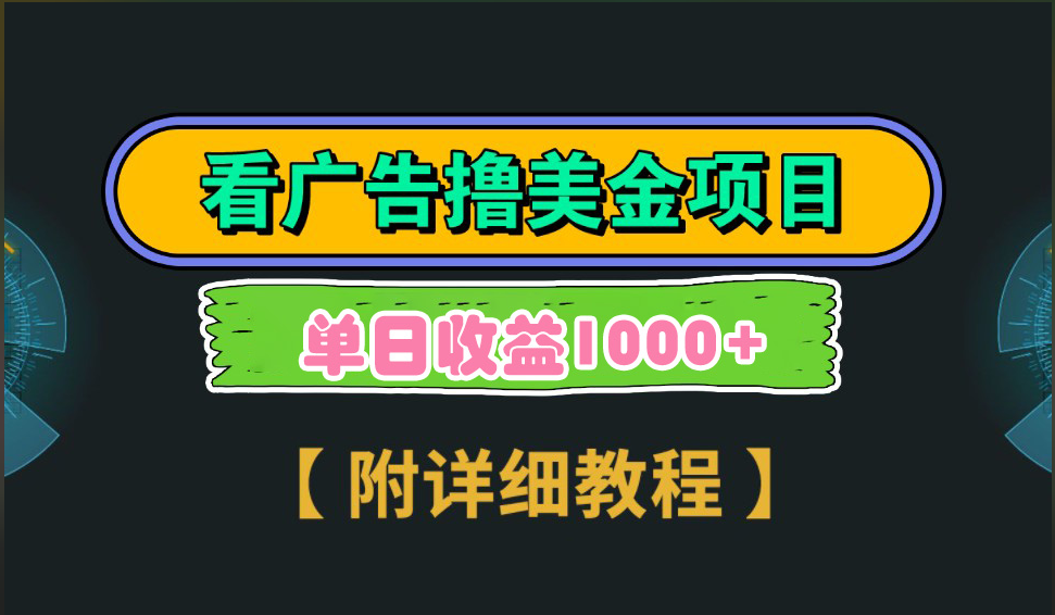 海外看广告撸美金项目，一次3分钟到账2.5美元，注册拉新都有收益，多号操作，日入1000+-资源V站