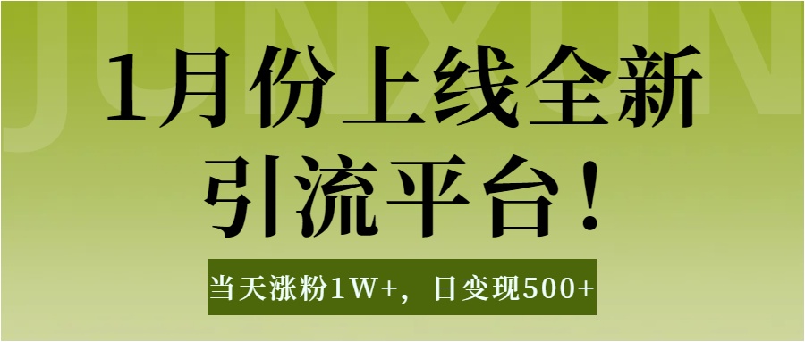1月上线全新引流平台，当天涨粉1W+，日变现500+工具无脑涨粉，解放双手操作简单-资源V站