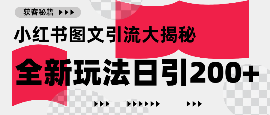 小红书图文引流，只需一张图片即可撬动百万流量，日引200+创业粉-资源V站