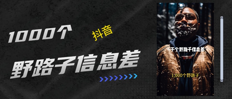 抖音一千个野路子信息差最新玩法教程引流＋变现的玩法具体拆解-资源V站