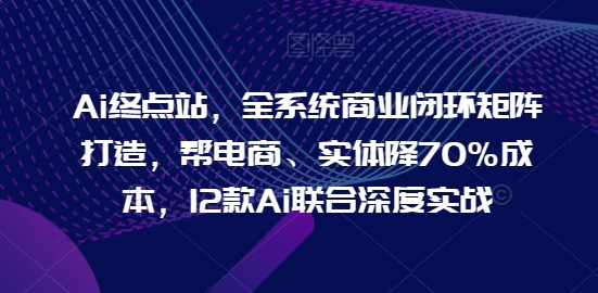 Ai终点站，全系统商业闭环矩阵打造，帮电商、实体降70%成本，12款Ai联合深度实战【0906更新】-资源V站