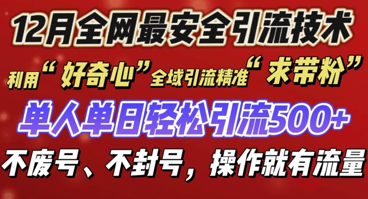 12 月份全网最安全引流创业粉技术来袭，不封号不废号，有操作就有流量【揭秘】-资源V站