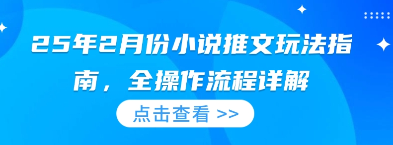 25年2月份小说推文玩法指南，全操作流程详解-资源V站