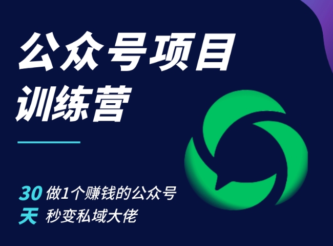 公众号项目训练营，30天做1个赚钱的公众号，秒变私域大佬-资源V站