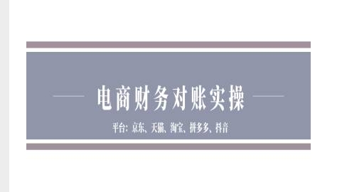 电商财务对账实操-京东天猫淘宝拼多多抖音电商财务对账-资源V站
