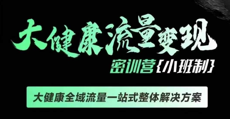 千万级大健康变现课线下课，大健康全域流量一站式整体解决方案-资源V站