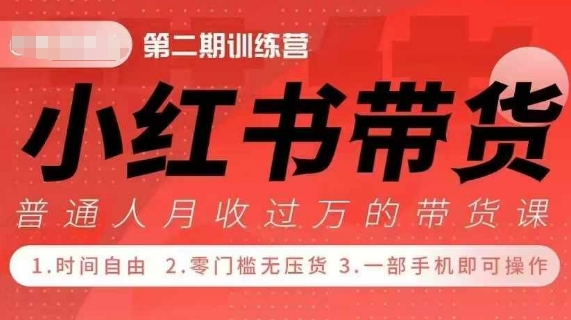小Red书带货42天训练营 2.0版，宝妈+自由职+上班族+大学生，提高副业收入的大红利项目-资源V站