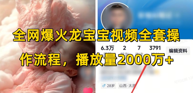 全网爆火龙宝宝视频全套操作流程，播放量2000万+-知新学吧