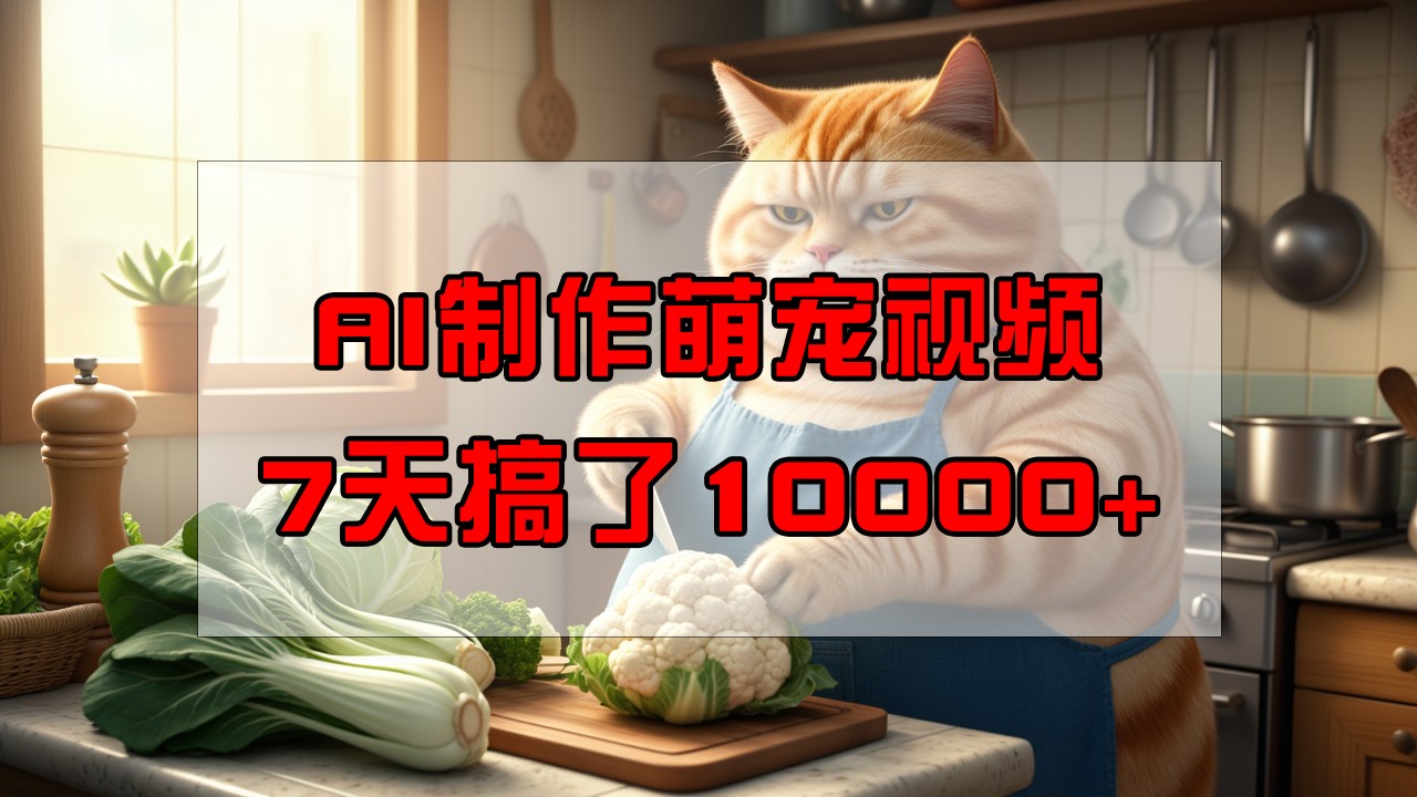 靠AI制作萌宠视频，7天搞了1万+，操作简单门槛低，有手机就行-小哥网