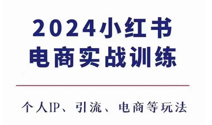 2024小红书电商3.0实战训练，包含个人IP、引流、电商等玩法-资源V站