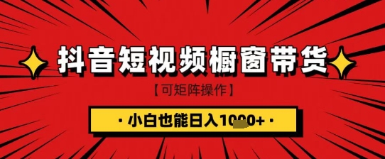 抖音短视频食品橱窗带货，小白轻松上手日入1k+【揭秘】-资源V站