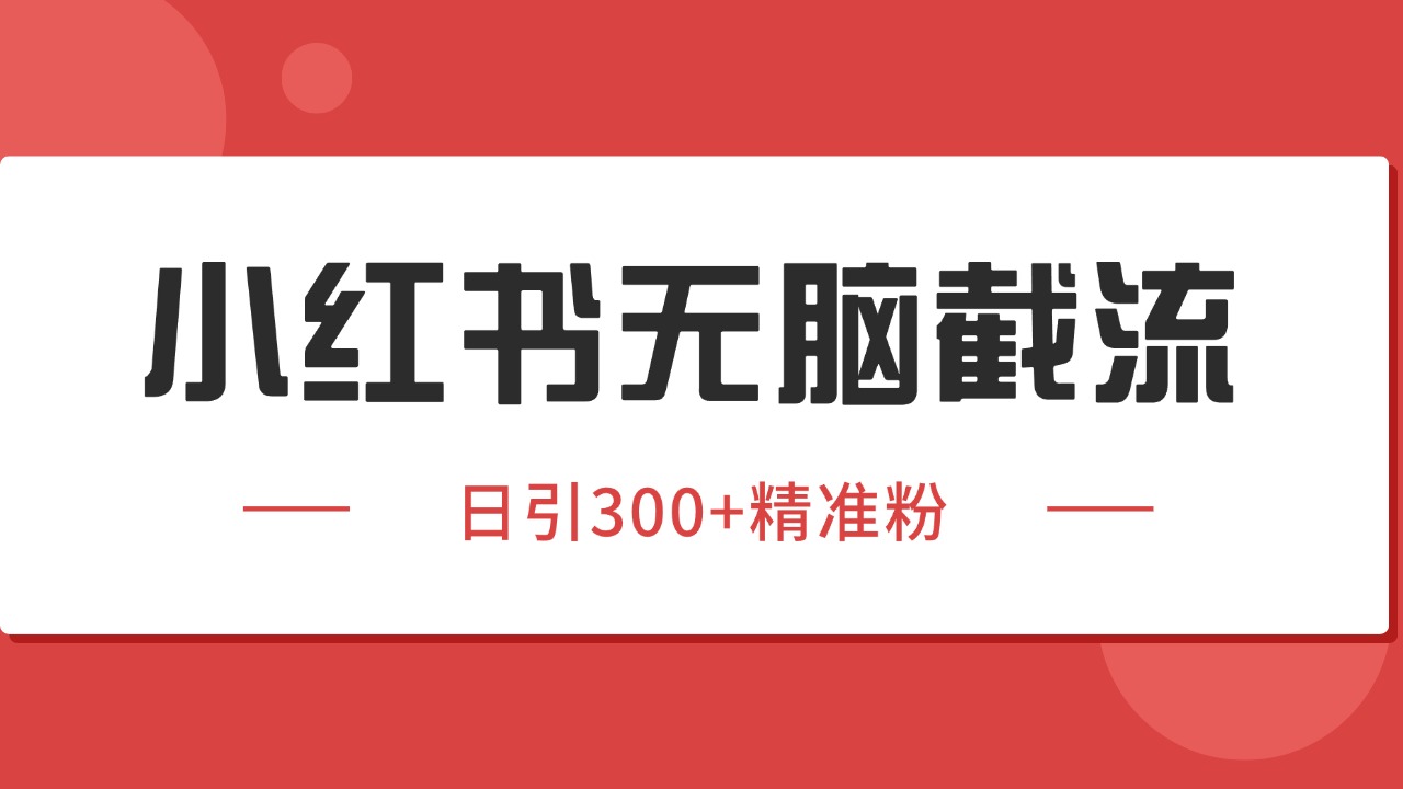 小红书截流同行客源，独家野路子获客玩法 日引200+暴力获客-资源V站