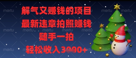解气又挣钱的项目，最新违章拍照挣钱，随手一拍，轻松收入多张【揭秘】-资源V站