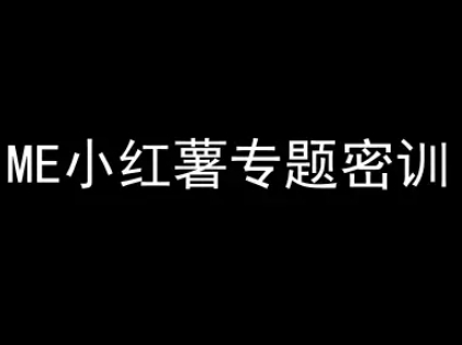 ME小红薯专题密训-小红书电商教程-资源V站