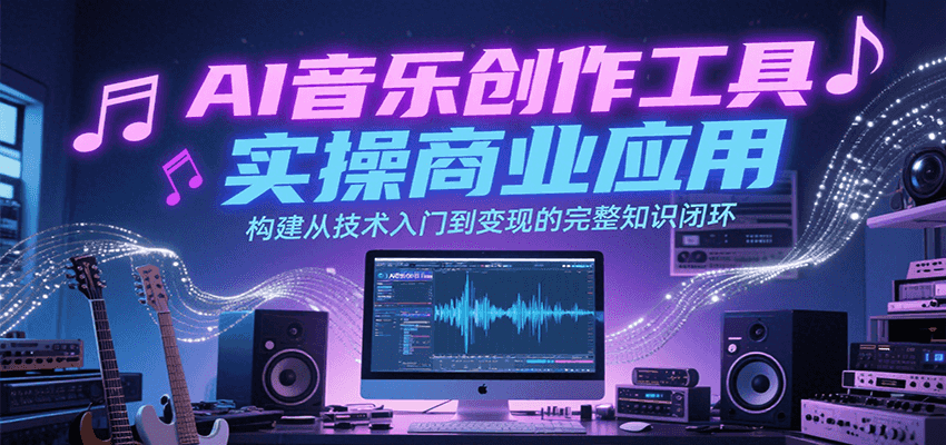 AI音乐创作工具实操商业应用，构建从技术入门到变现的完整知识闭环-资源V站