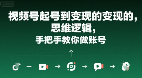 视频号起号到变现的思维逻辑，手把手教你做账号-资源V站