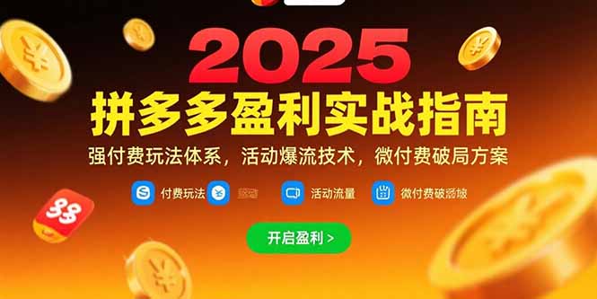 拼多多盈利实战指南，强付费玩法，活动爆流技术，微付费破局方案(更新7月-资源V站