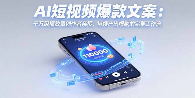 AI短视频爆款文案：千万级播放量创作者亲授，持续产出爆款的完整工作流-资源V站