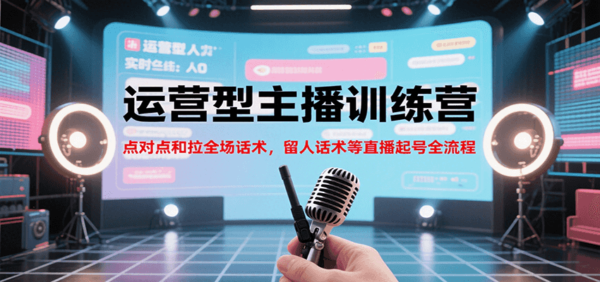 运营型主播训练营，点对点和拉全场话术，留人话术等直播起号全流程(更新7月)-资源V站