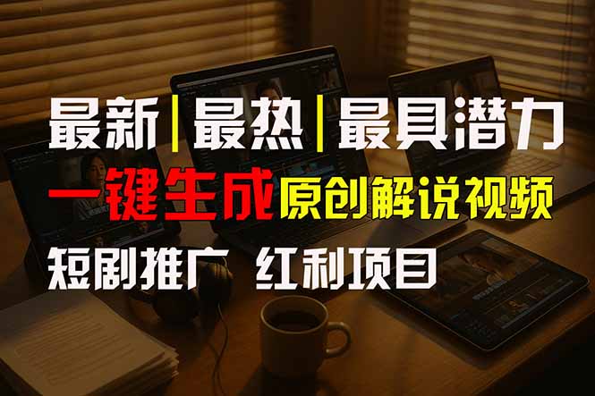 短剧推广新思路，AI一键生成原创解说视频，10分钟产出100条，30天赚了5.5w-资源V站