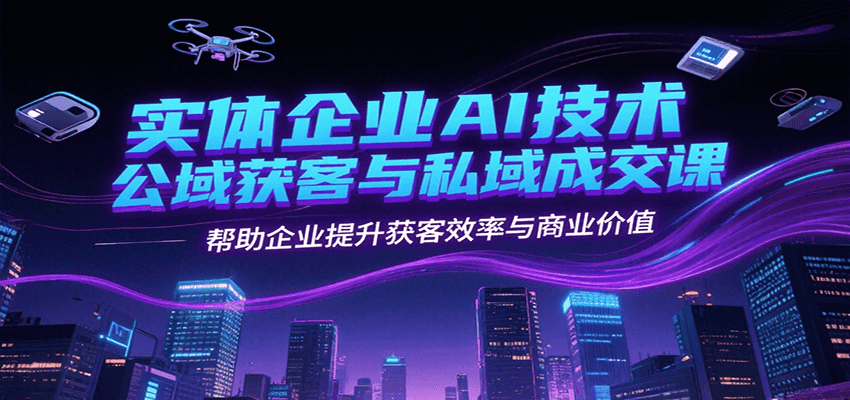 实体企业AI技术公域获客与私域成交课，帮助企业提升获客效率与商业价值-资源V站