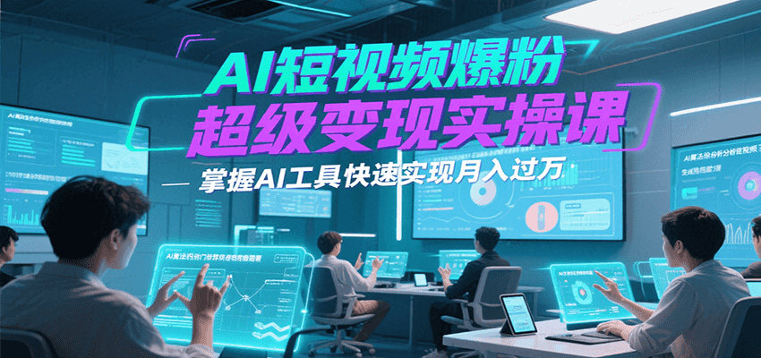 AI短视频爆粉超级变现实操课，掌握AI工具快速实现月入过万-资源V站