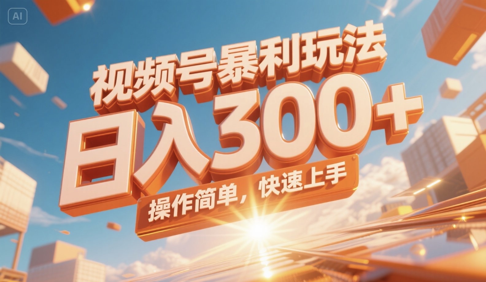 视频号暴利玩法，日入300+，操作简单，快速上手。-资源V站