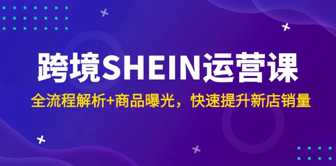 跨境SHEIN运营课，全流程解析+商品曝光，快速提升新店销量-资源V站