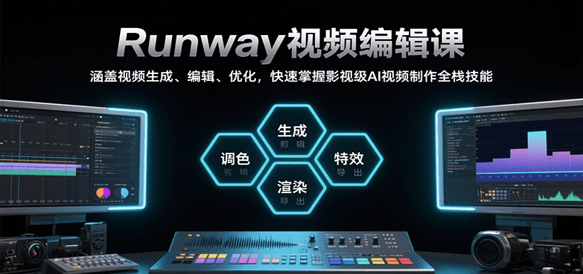 Runway视频编辑课，涵盖视频生成、编辑、优化，快速掌握影视级AI视频制作全栈技能-资源V站