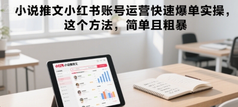 小说推文小红书账号运营快速爆单实操，这个方法，简单且粗暴-资源V站
