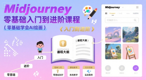 midjourney零基础入门到进阶课程，零基础学会AI绘画-资源V站