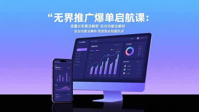 无界推广爆单启航课：流量分发算法解密 后台功能全解析 投放前必知避坑点-资源V站