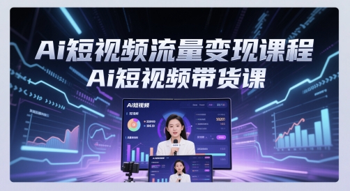 Ai短视频流量变现课程，Ai短视频带货课-资源V站