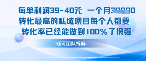 每单利润40一个月7k+转化最高的私域项目，每个人都要的产品转化率已经能做到100%-资源V站