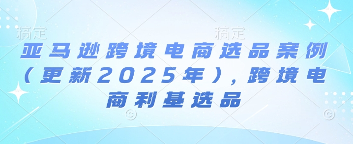 亚马逊跨境电商选品案例(更新2025年4月)，跨境电商利基选品-资源V站