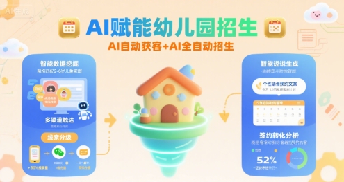 AI赋能幼儿园招生，AI自动获客+AI全自动招生-资源V站