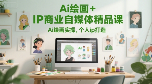 Ai绘画+IP商业自媒体精品课，Ai绘画实操，个人ip打造-资源V站