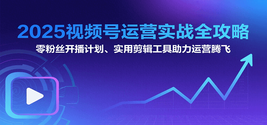 2025视频号运营实战全攻略：零粉丝开播计划、起号到到变现思维逻辑方法-资源V站