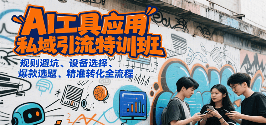 AI工具应用私域引流特训班，规则避坑、设备选择、爆款选题、精准转化全流程-资源V站