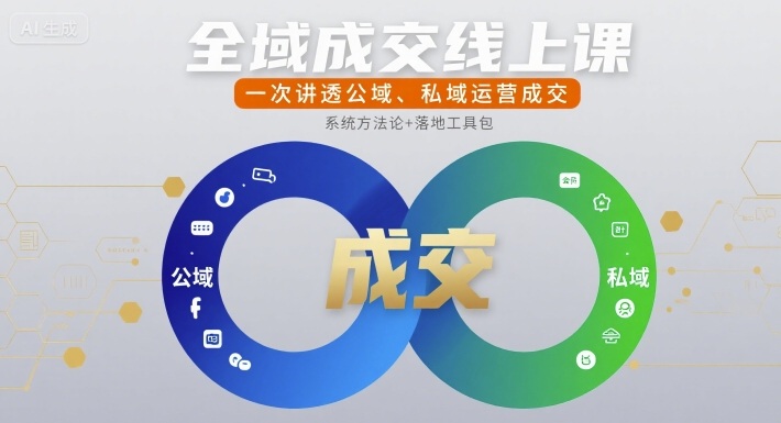 全域成交线上课，一次讲透公域、私域运营成交-资源V站