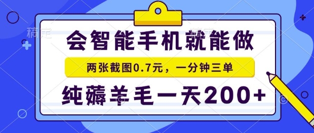 2025年零撸手机项目，二十秒一单，纯薅羊毛，一天200+做就有【揭秘】-资源V站