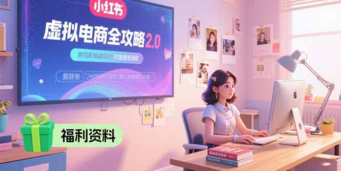虚拟电商全攻略2.0，开店选品实操流程，账号定位、货源发布、笔记发布技巧-资源V站
