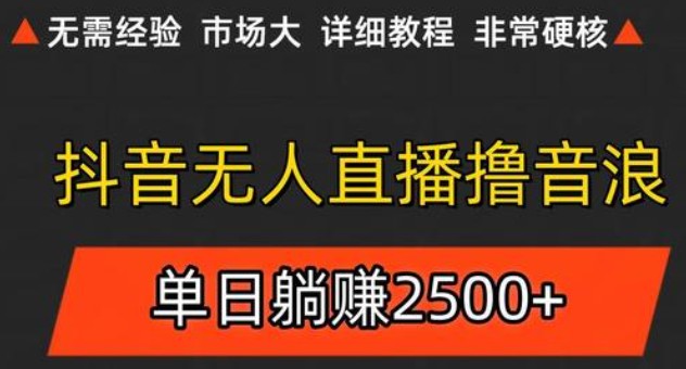 抖音无人直播6.0 简单无脑可矩阵 每天两小时轻松躺赚500+-资源V站