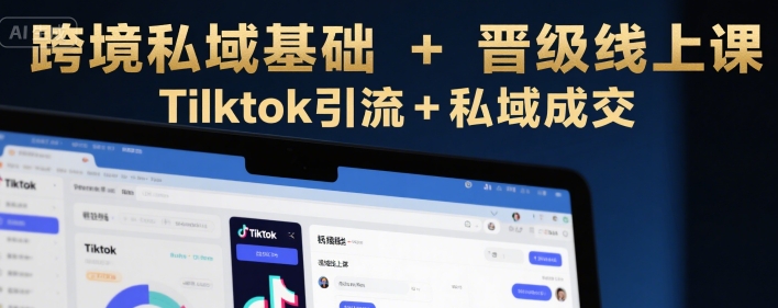 跨境私域基础+晋级线上课，Tilktok引流+私域成交-资源V站