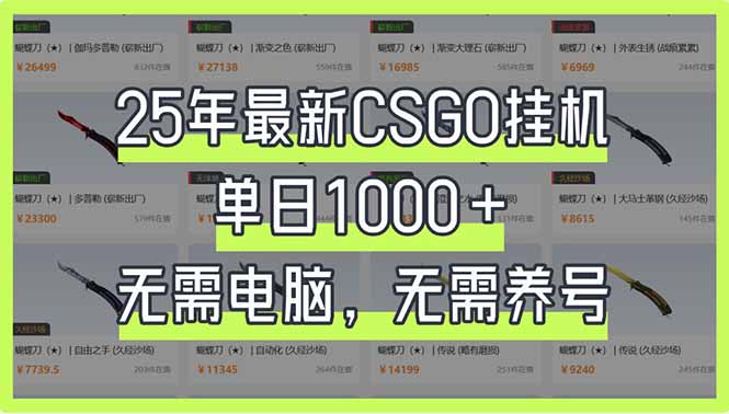 25年最新CSGO挂机系统，单日1000+，无需电脑，无需养号，0基础可上手-资源V站