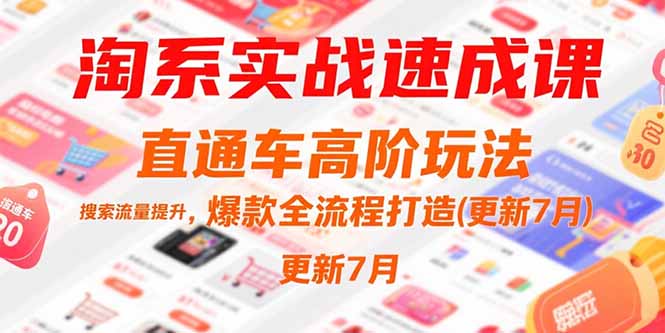 淘系实战速成课，直通车高阶玩法，搜索流量提升，爆款全流程打造(更新7月-资源V站
