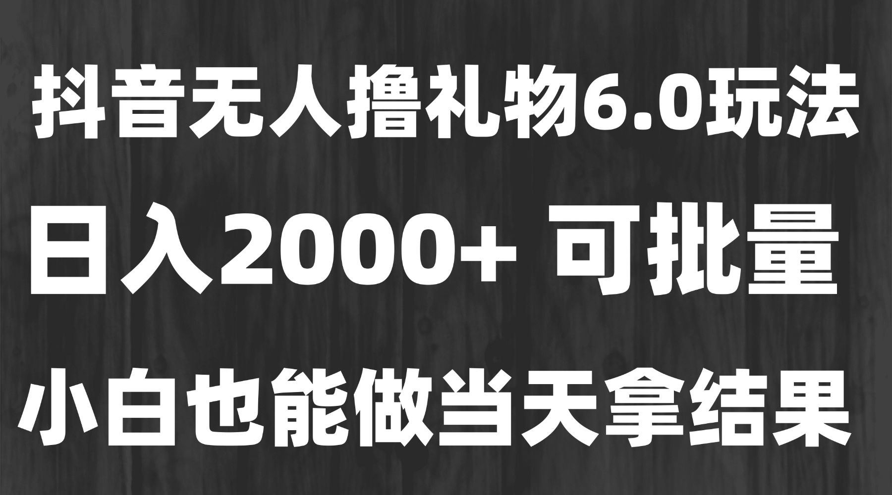最新风口暴力撸金技术，无人撸礼物，长期稳定 一天收益2000+，小白当天…-资源V站