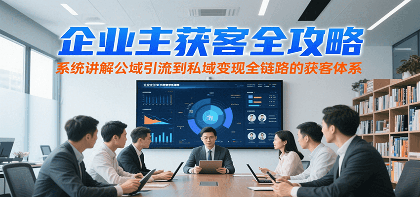 企业主获客全攻略，系统讲解公域引流到私域变现全链路的获客体系-资源V站